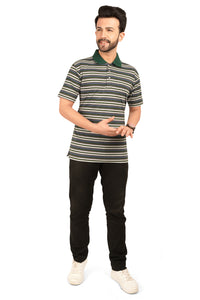 Men's Cotton Polo Neck Half Sleeve All Over Print T-Shirt with Collar | SIZES FROM XS TO 2XL