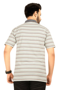 Men's Cotton Polo Neck Half Sleeve All Over Print T-Shirt with Collar | SIZES FROM XS TO 2XL