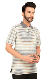 Men's Cotton Polo Neck Half Sleeve All Over Print T-Shirt with Collar | SIZES FROM XS TO 2XL