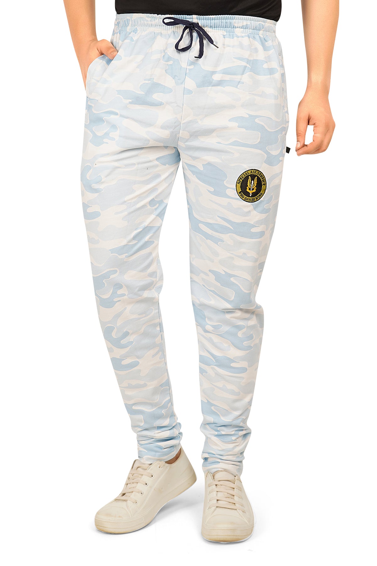 Men's Cotton Military White Camouflage Sweatpants All Over-Print. | SIZE FROM M TO 7XL