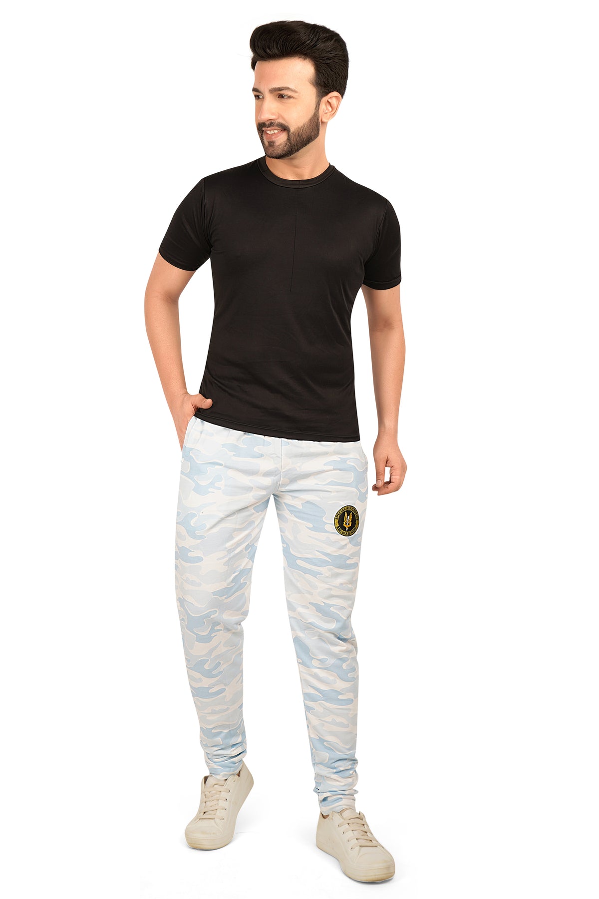 Men's Cotton Military White Camouflage Sweatpants All Over-Print. | SIZE FROM M TO 7XL