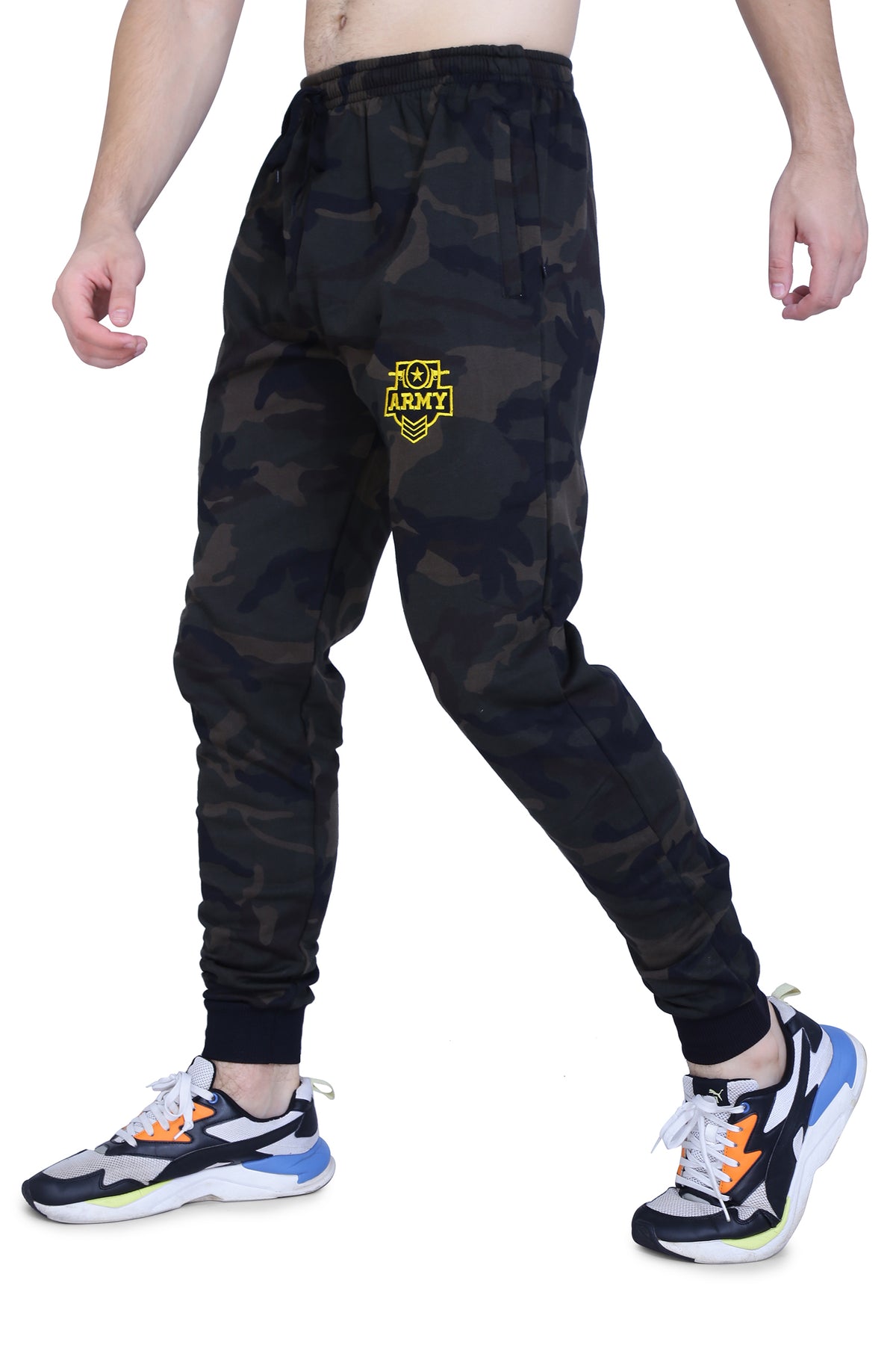 Men's Cotton Military Green Camouflage Sweatpants All Over-Print. | SIZE FROM M TO 7XL