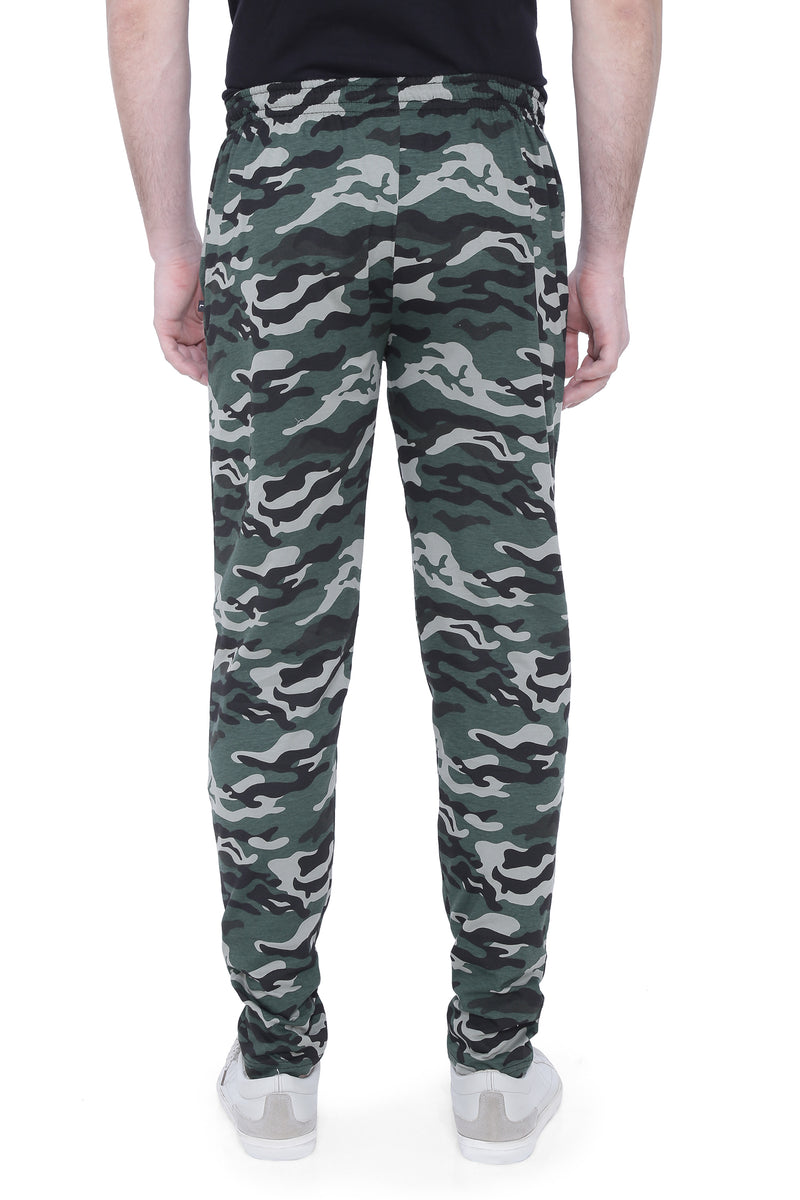 Men's Cotton Camouflage Track Pant. | BLACK-GREEN | SIZES FROM M TO 5XL.