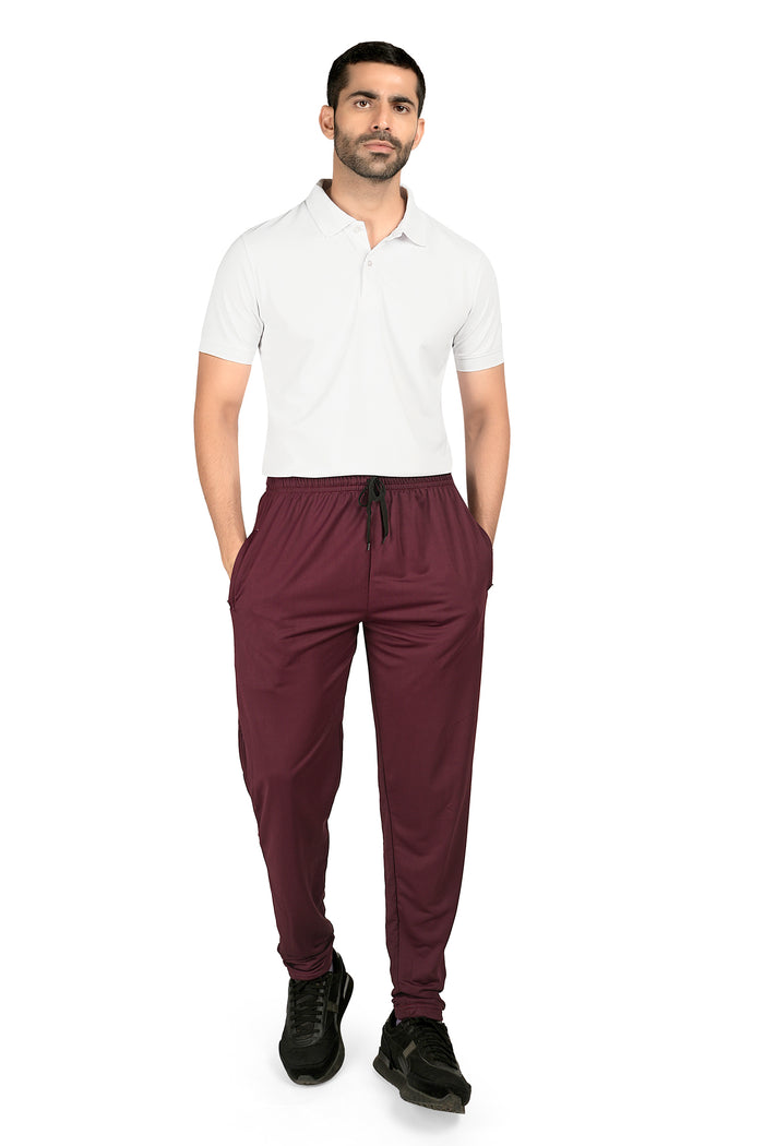 Men's POLYESTER TRACK PANTS | MAROON | SIZES FROM M TO 7XL.