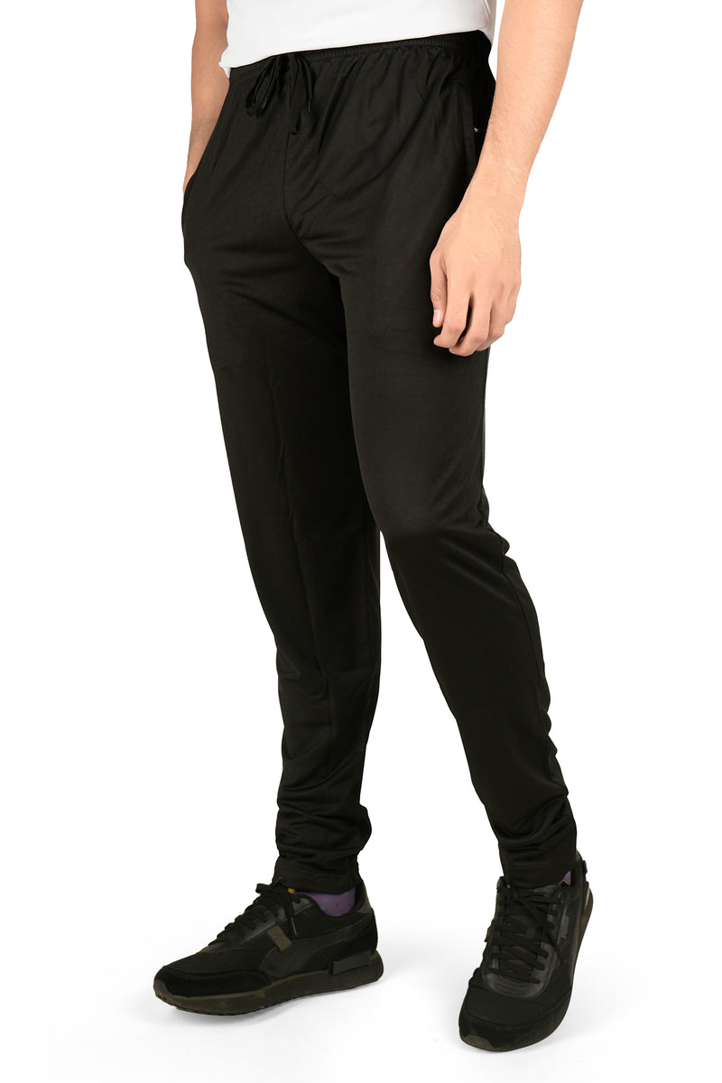 Men's POLYESTER TRACK PANTS | BLACK | SIZES FROM M TO 7XL.