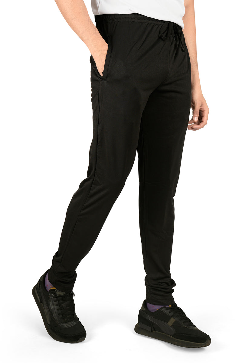 Men's POLYESTER TRACK PANTS | BLACK | SIZES FROM M TO 7XL.