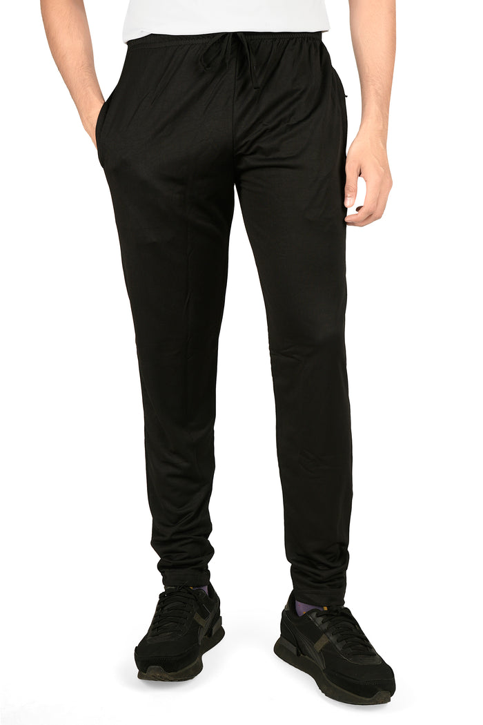 Men's POLYESTER TRACK PANTS | BLACK | SIZES FROM M TO 7XL.