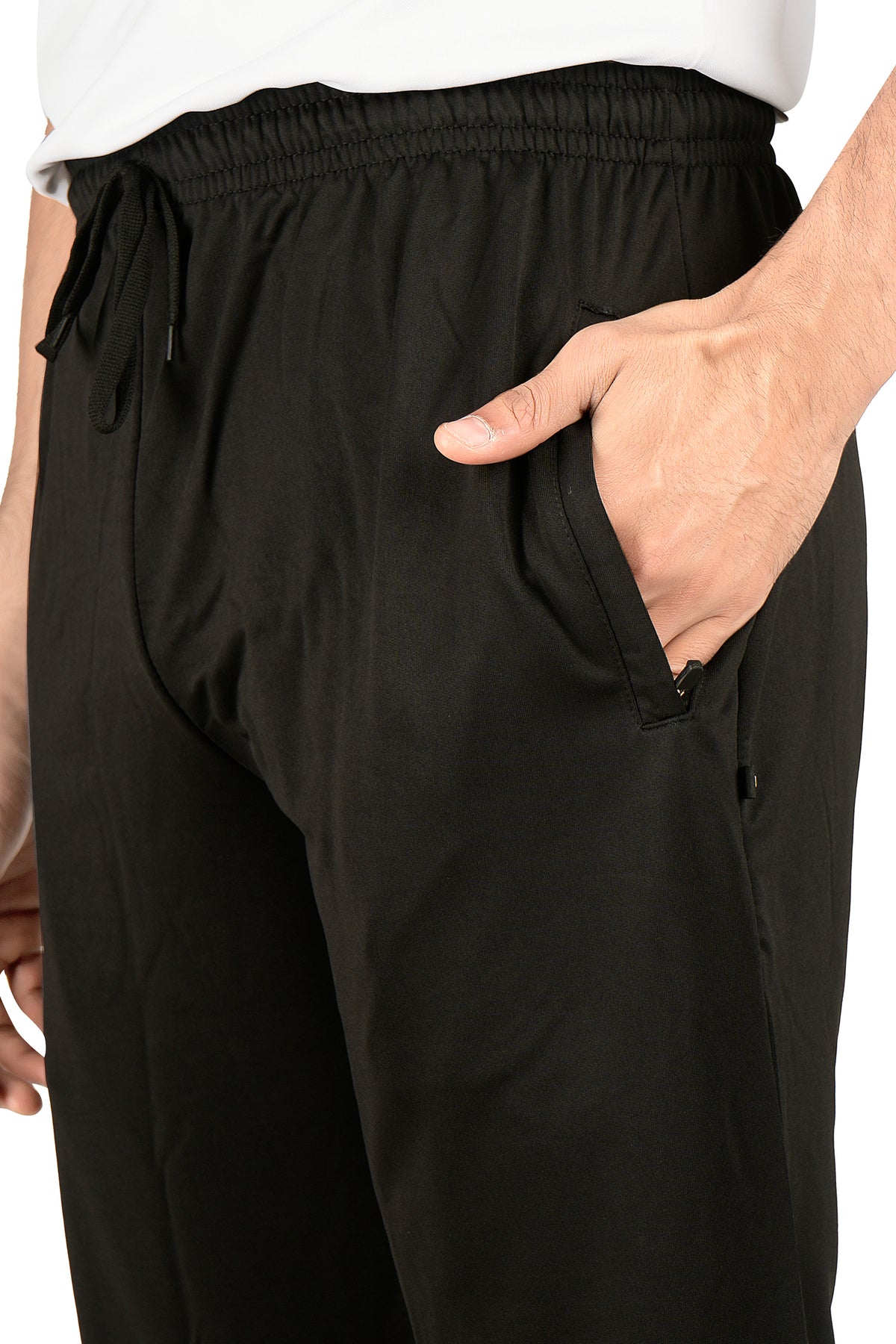 Men's POLYESTER TRACK PANTS | BLACK | SIZES FROM M TO 7XL.