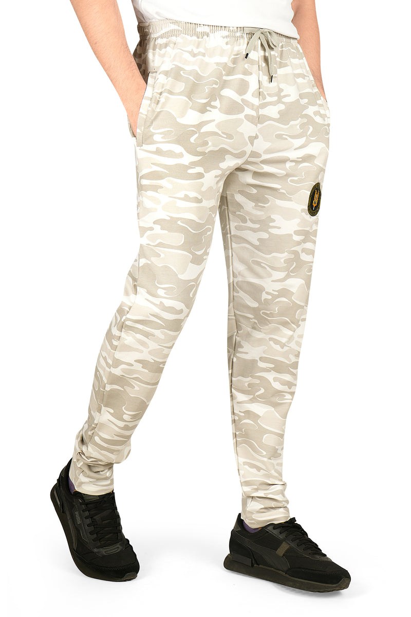 Men's Cotton Military Beige Camouflage Sweatpants All Over-Print. | SIZE FROM M TO 7XL