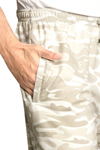 Men's Cotton Military Beige Camouflage Sweatpants All Over-Print. | SIZE FROM M TO 7XL