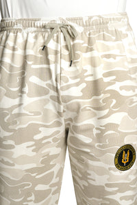 Men's Cotton Military Beige Camouflage Sweatpants All Over-Print. | SIZE FROM M TO 7XL