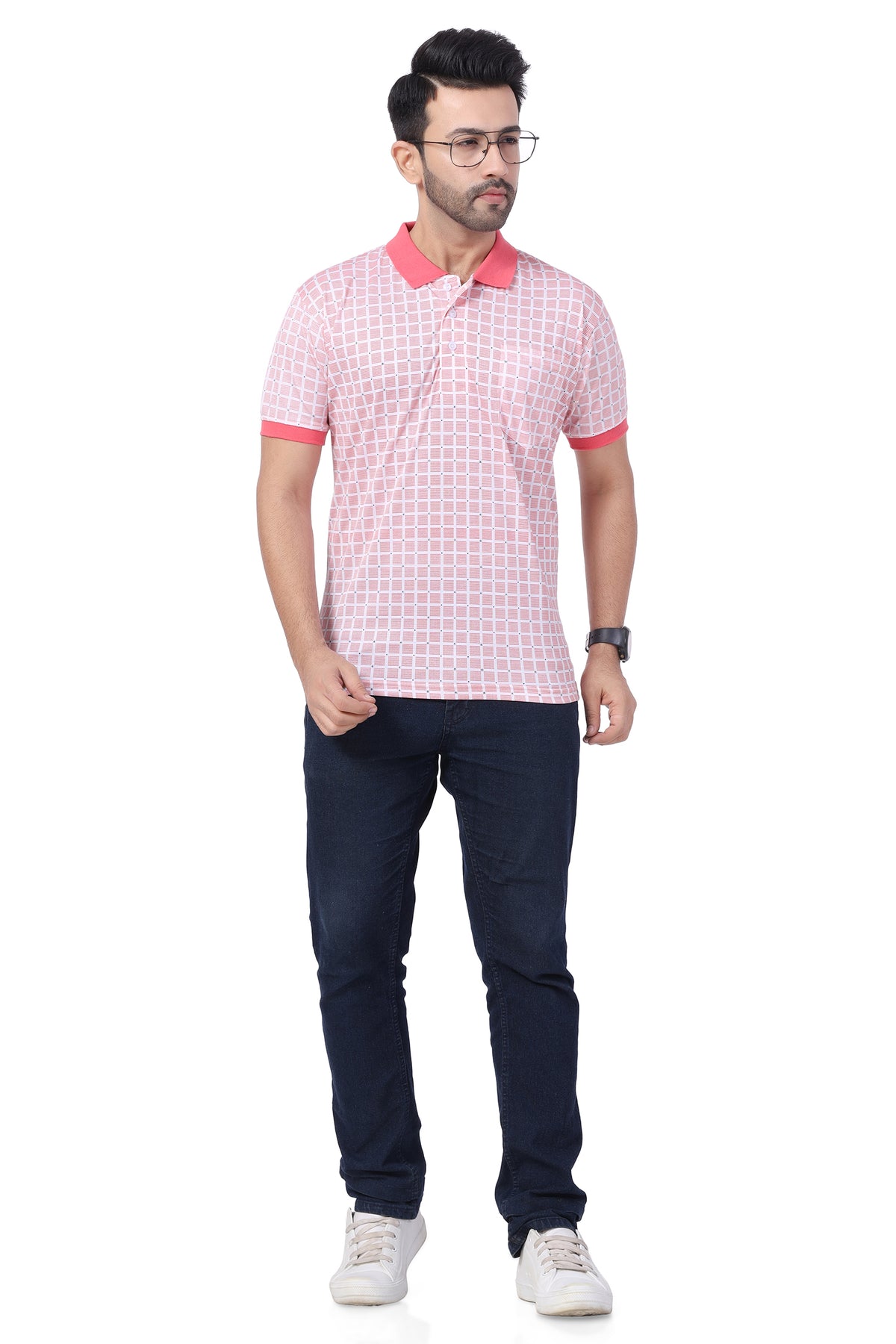 Men's Cotton Polo Neck Half Sleeve All Overl Print T-Shirt with Collar | SIZES FROM XS TO 2XL