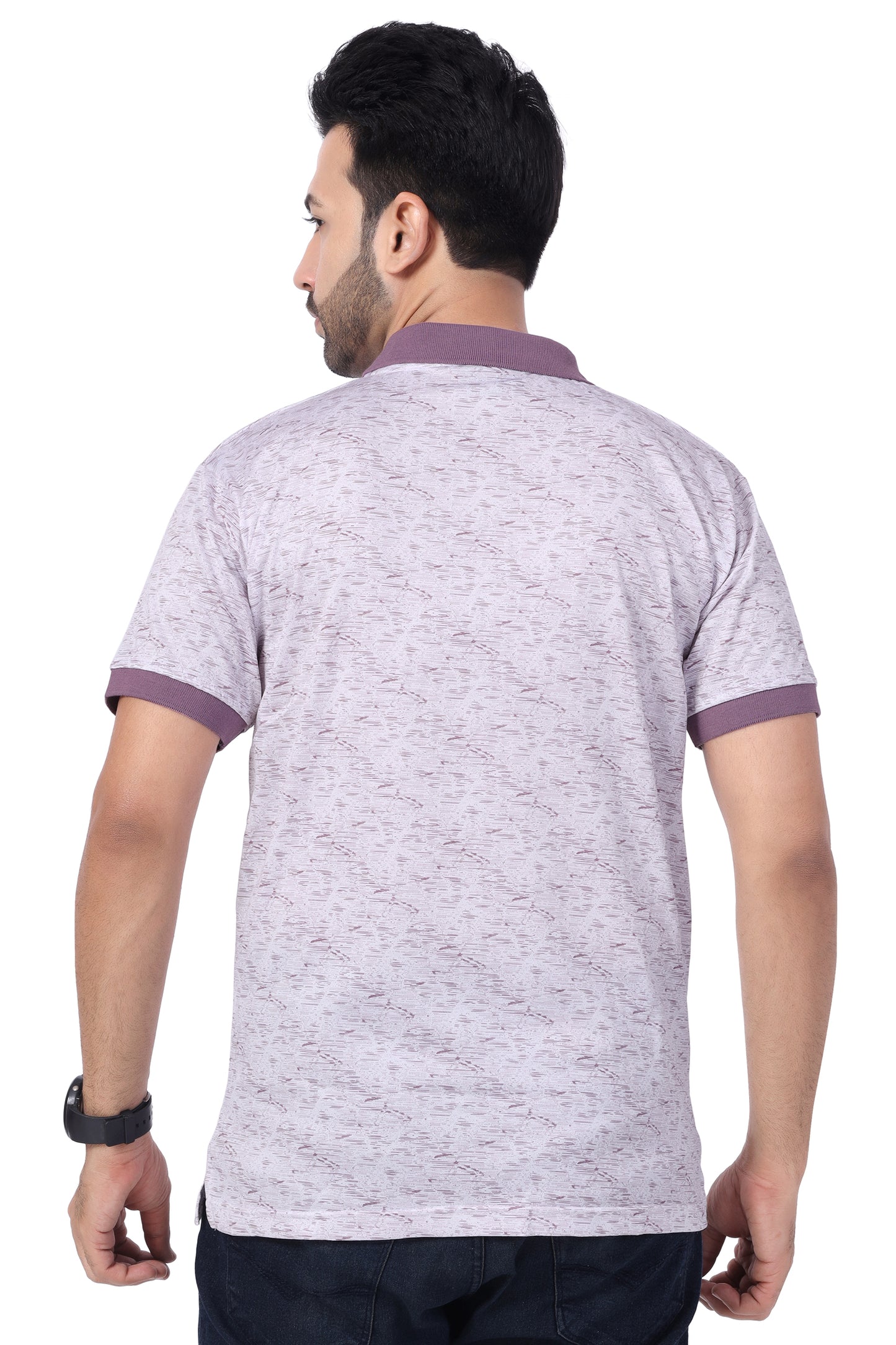 Men's Cotton Polo Neck Half Sleeve All Overl Print T-Shirt with Pocket | SIZES FROM XS TO 2XL