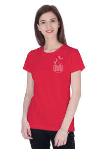 Women's Cotton Round Neck Plus T-shirt - FISH | SIZE FROM S-32" TO 3XL-42"