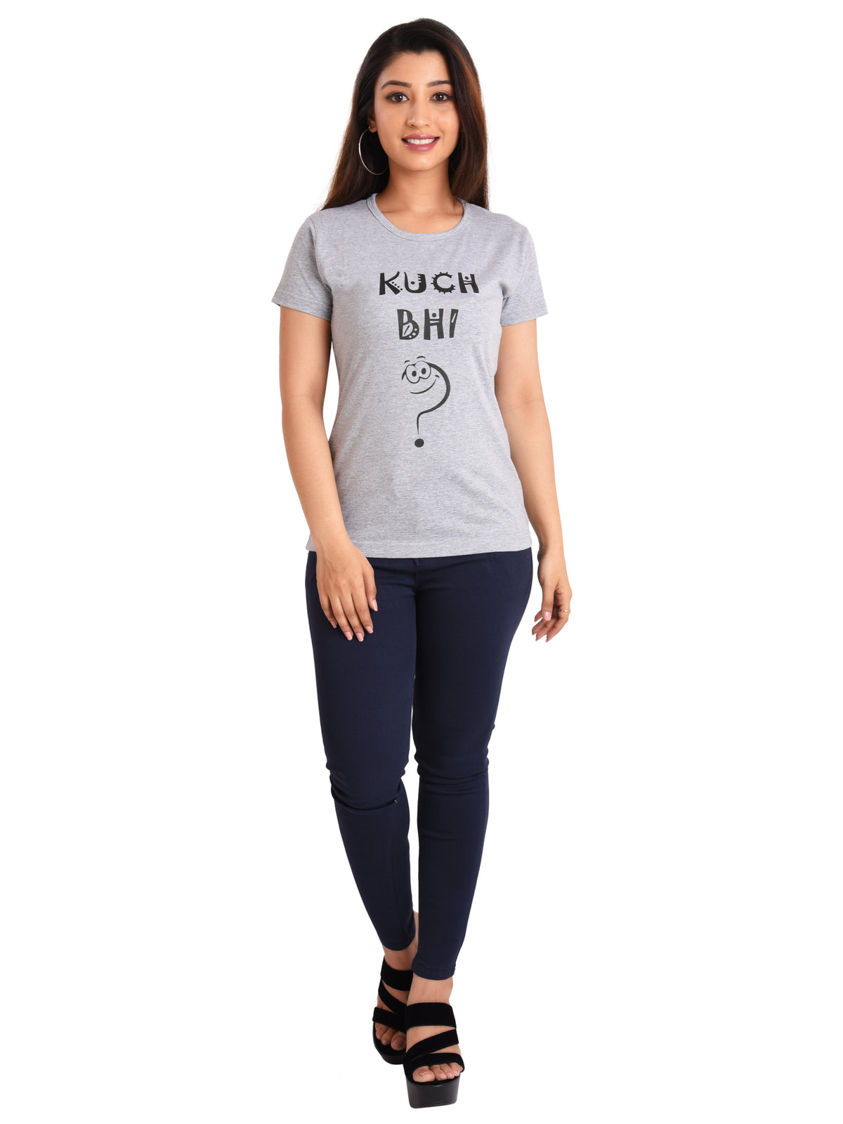 NEO GARMENTS Women's Cotton Round Neck PLUS T-shirt | KUCH BHI | SIZE FROM - S-32" TO 8XL-52".