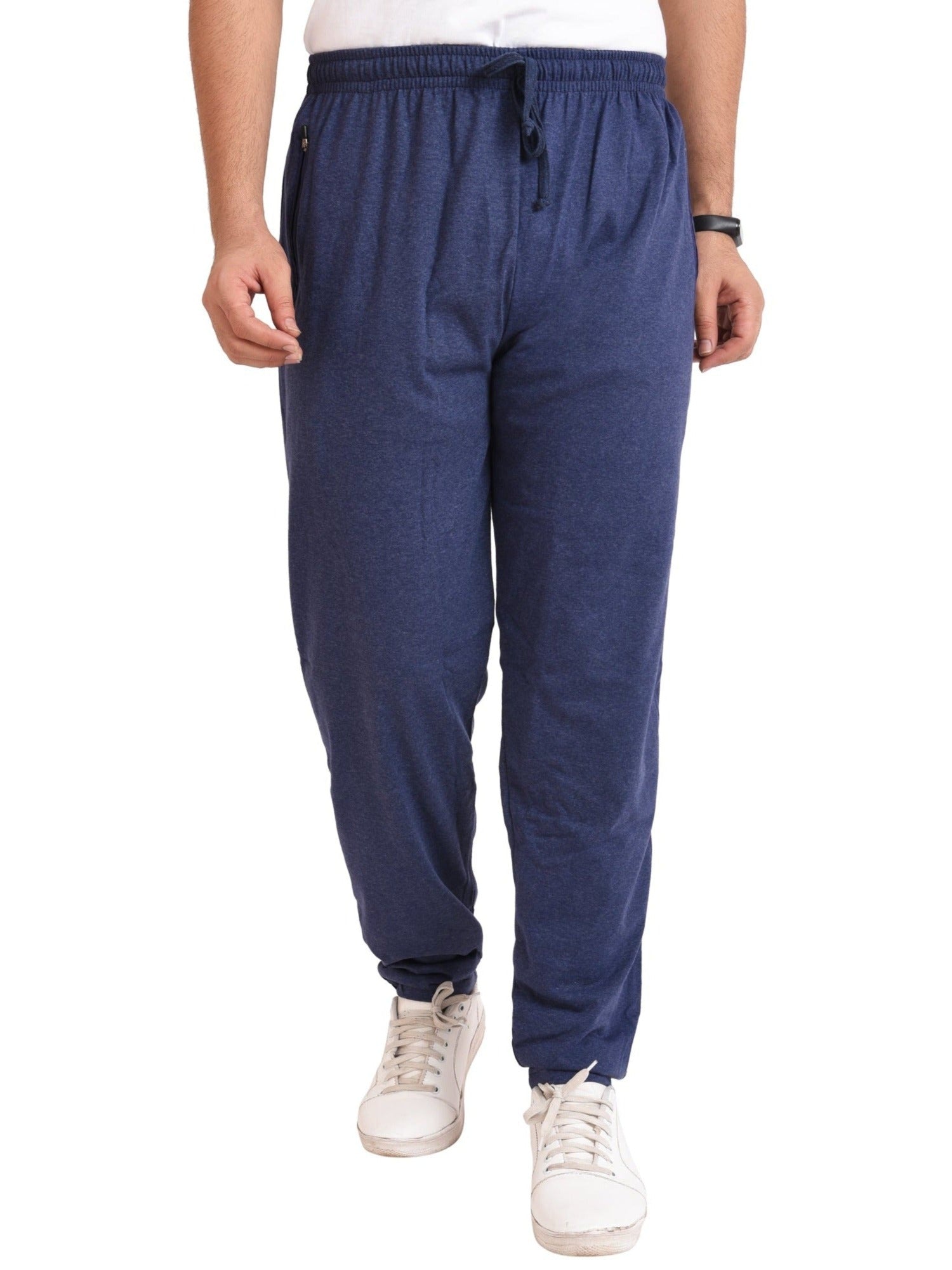 Men's Cotton TRACK PANTS | DENIM BLUE , front view
