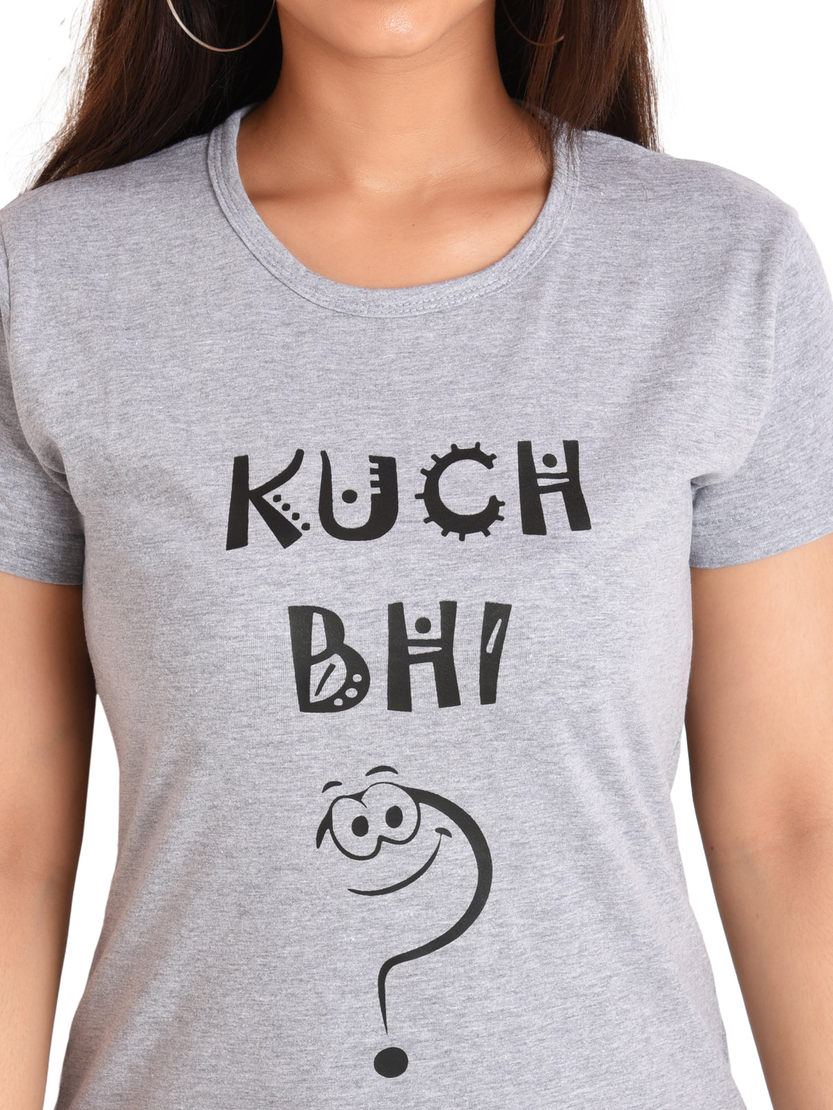 NEO GARMENTS Women's Cotton Round Neck PLUS T-shirt | KUCH BHI | SIZE FROM - S-32" TO 8XL-52".