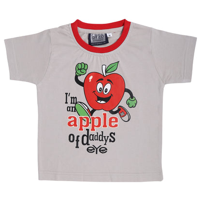 NEO GARMENTS Kids Unisex Round Neck Printed Cotton T-shirt - I'M AN APPLE OF DADDY'S EYE. | SIZE FROM 1 YRS TO 7 YRS.
