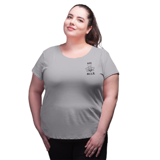 Women Cotton Round Neck Plus Size T-shirt | BEE  , front view