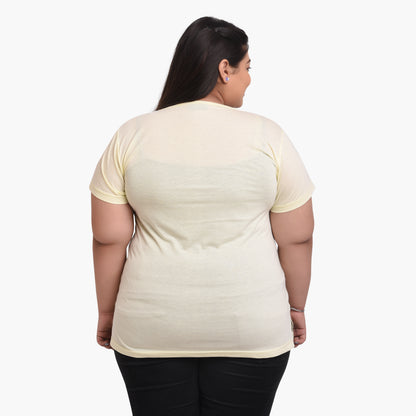 NEO GARMENTS Women Cotton Round Neck Plus Size T-shirt | VEG ELEPHANT | SIZES - 4XL-44" TO 8XL-52".