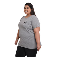 Women Cotton Round Neck Plus Size T-shirt | ALIEN |  SIZES - S-32" TO 8XL-52".