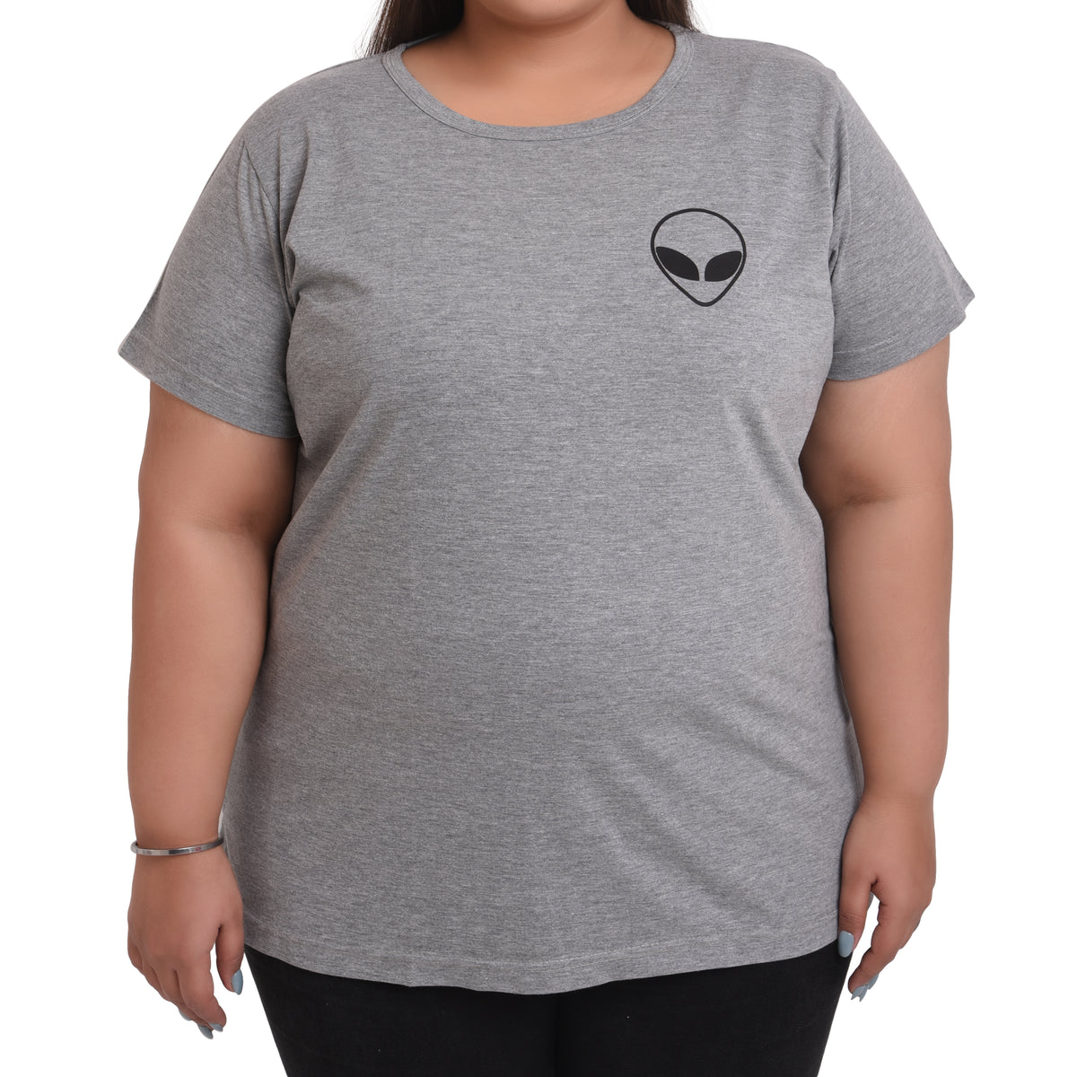 Women Cotton Round Neck Plus Size T-shirt | ALIEN |  SIZES - S-32" TO 8XL-52".