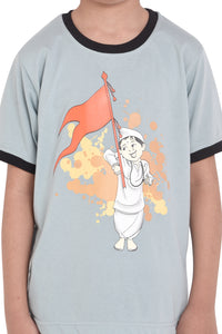 NEO GARMENTS Kids Unisex Round Neck Printed Cotton T-shirt - FLAG. | SIZE FROM 1 YRS TO 7 YRS.