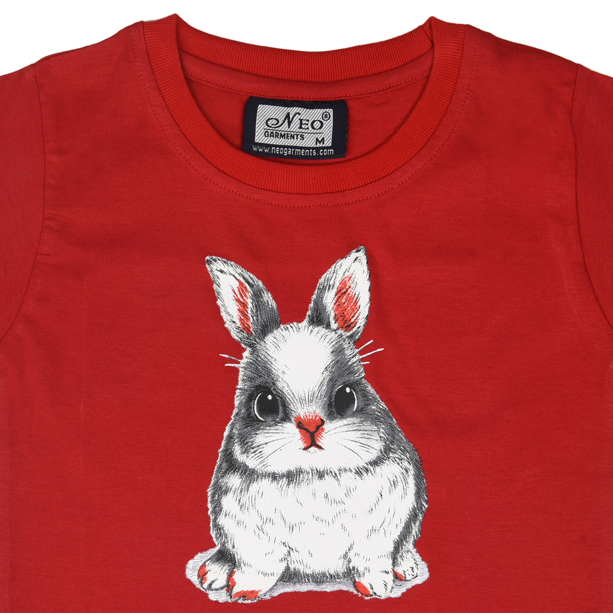 NEO GARMENTS Kid's Boys & Girls Round Neck Cotton T-shirt | BUNNY RABBIT. | SIZE FROM 1YRS TO 7YRS