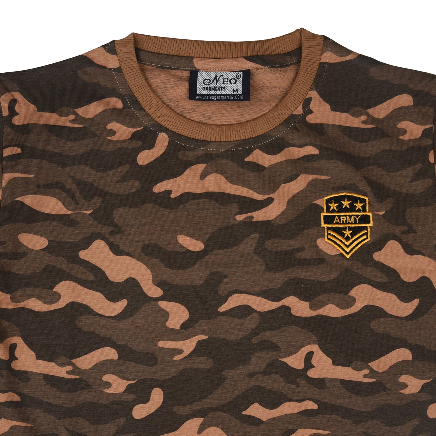 NEO GARMENTS Kids Unisex Round Neck Printed Cotton T-shirt - CAMOUFLAGE. | SIZE FROM 1 YRS TO 7 YRS.