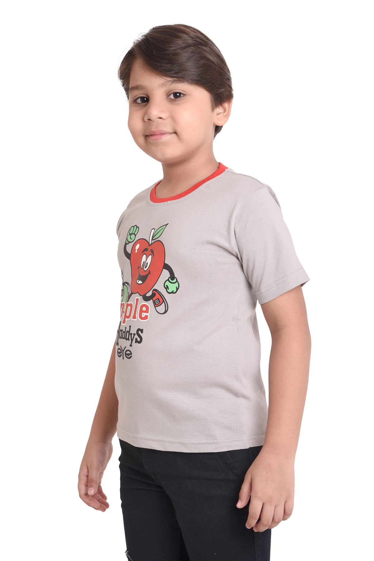 NEO GARMENTS Kids Unisex Round Neck Printed Cotton T-shirt - I'M AN APPLE OF DADDY'S EYE. | SIZE FROM 1 YRS TO 7 YRS.