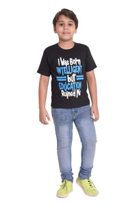 NEO GARMENTS Boys Cotton Round Neck Half sleeves T-Shirt - EDUCATION RUINED ME. | SIZE FROM 7 YRS TO 14 YRS