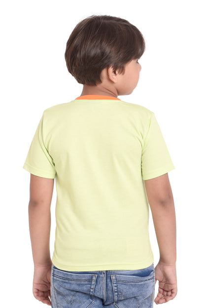 NEO GARMENTS Kids Unisex Round Neck Printed Cotton T-shirt - JUST KIDDING | SIZE FROM 1 YRS TO 7 YRS.