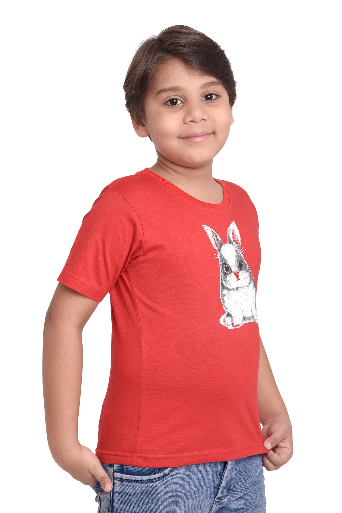 NEO GARMENTS Kid's Boys & Girls Round Neck Cotton T-shirt | BUNNY RABBIT. | SIZE FROM 1YRS TO 7YRS