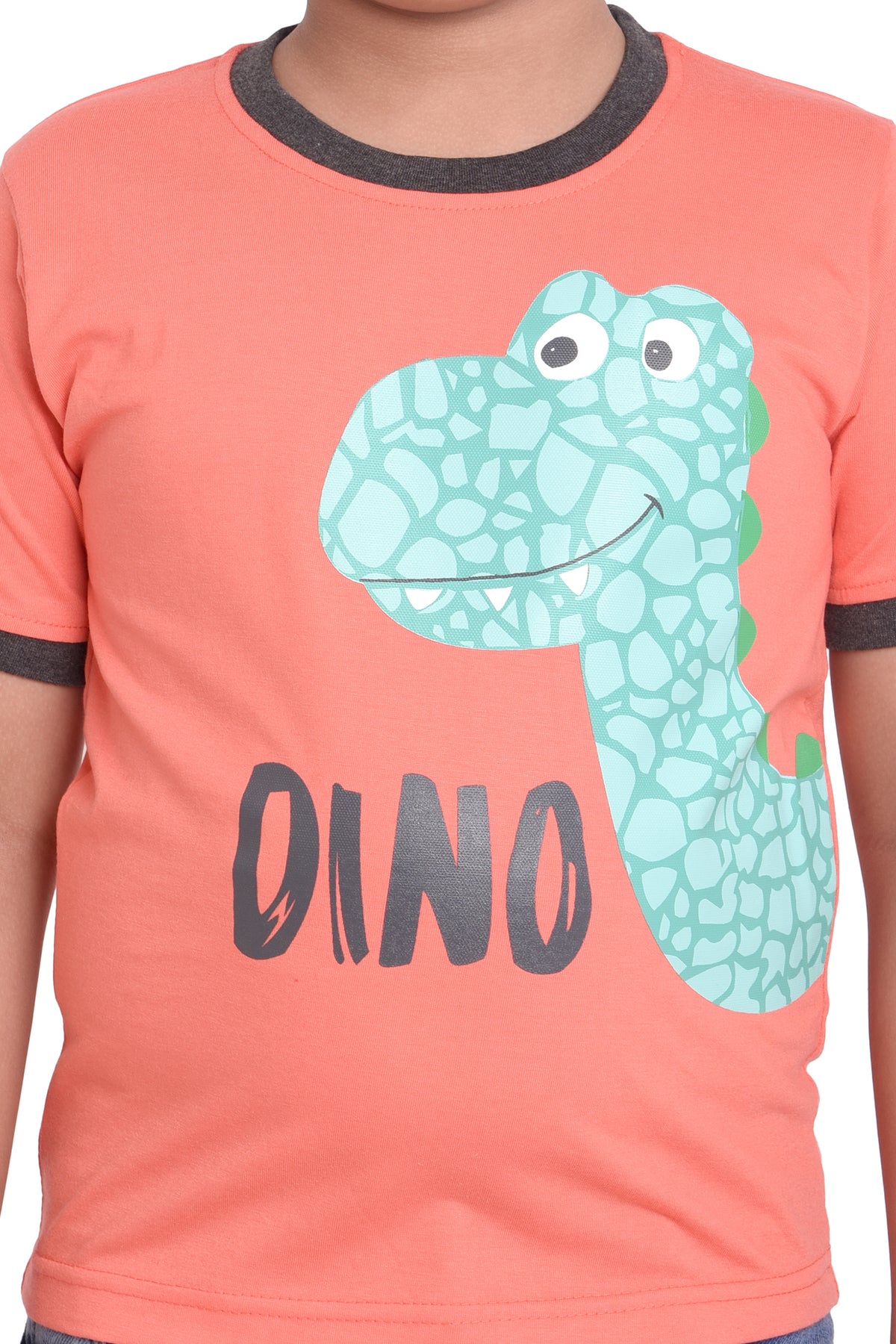 NEO GARMENTS Kids Unisex Round Neck Printed Cotton T-shirt - DINO. | SIZE FROM 1YRS TO 7YRS.