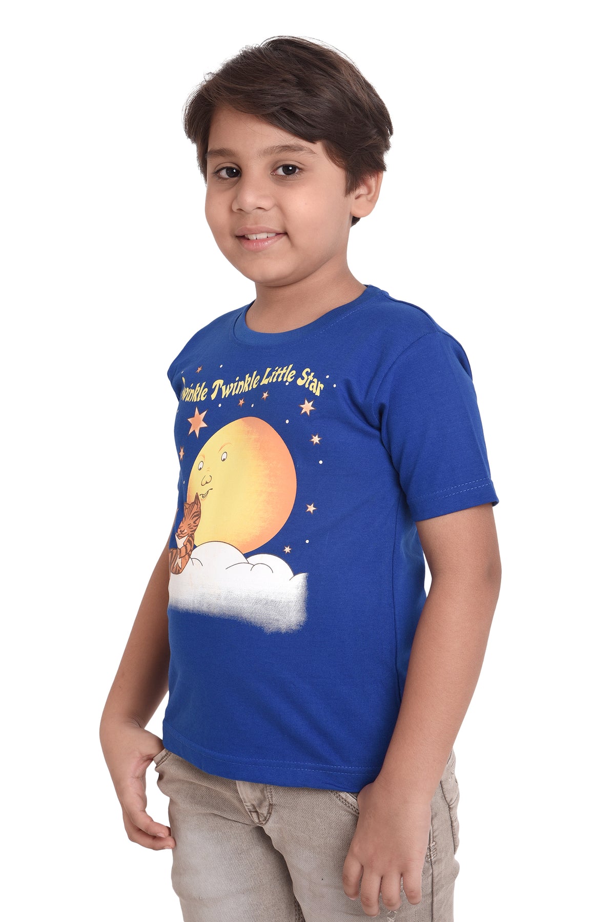 NEO GARMENTS Kids Unisex Round Neck Printed Cotton T-shirt - TWINKLE TWINKLE LITTLE STAR. | SIZE FROM 1 YRS TO 7 YRS.