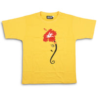 BOYS ROUND NECK HALF SLEEVE COTTON GANPATI T-SHIRT , front view