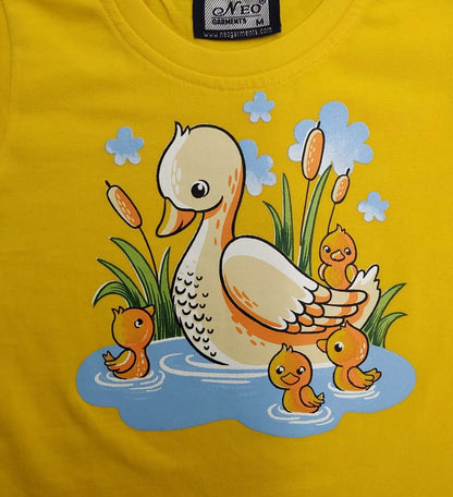 NEO GARMENTS Kid's Boys & Girls Round Neck Cotton T-shirt | DUCK. | SIZE FROM 1YRS TO 7YRS.