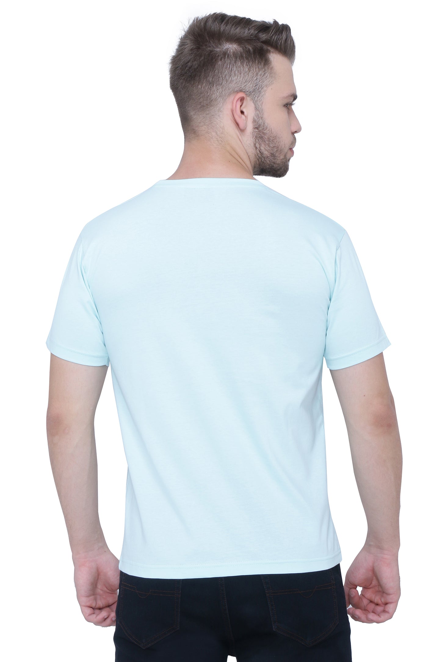 Neo Garments Men's Cotton Round Neck Half Sleeve T-Shirt | Navigate to Vitthal | SIZE FROM XS TO 2XL