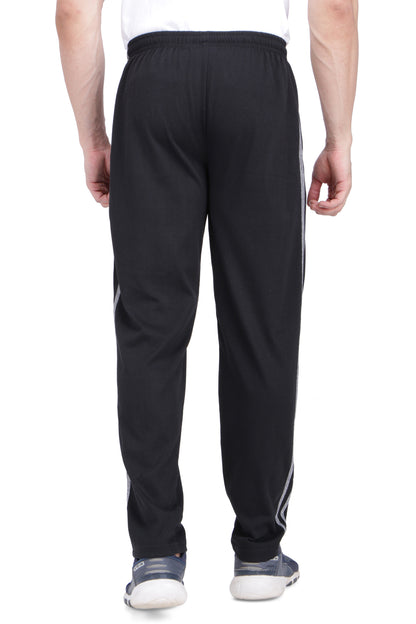 NEO GARMENTS Men's Cotton PATTI TRACK PANTS | BLACK | SIZES FROM M TO 5XL.