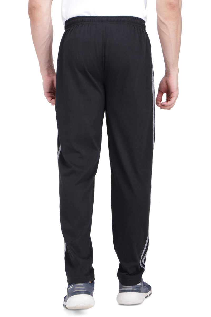 Men's Cotton PATTI TRACK PANTS | BLACK | SIZES FROM M TO 5XL.