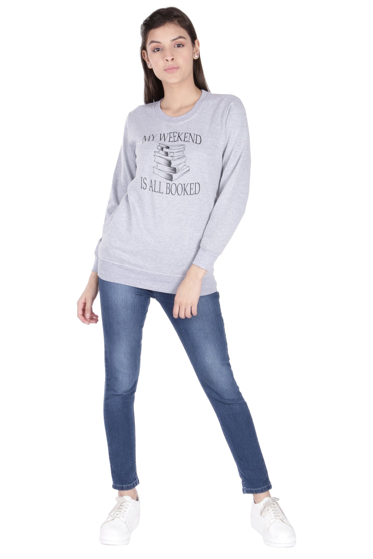 Neo Garments Women's Cotton Fashion Pullover Sweatshirt with Pockets | MY WEEKEND IS ALL BOOKED | SIZE FROM S-36" TO 3XL-46"