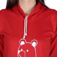 Neo Garments Women's Cotton Fashion Hooded Pullover Sweatshirt with Kangaroo Pockets | BEAR | SIZE FROM S - 36" TO 3XL - 46"