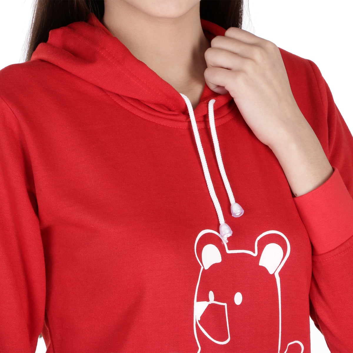 Neo Garments Women's Cotton Fashion Hooded Pullover Sweatshirt with Kangaroo Pockets | BEAR | SIZE FROM S - 36" TO 3XL - 46"