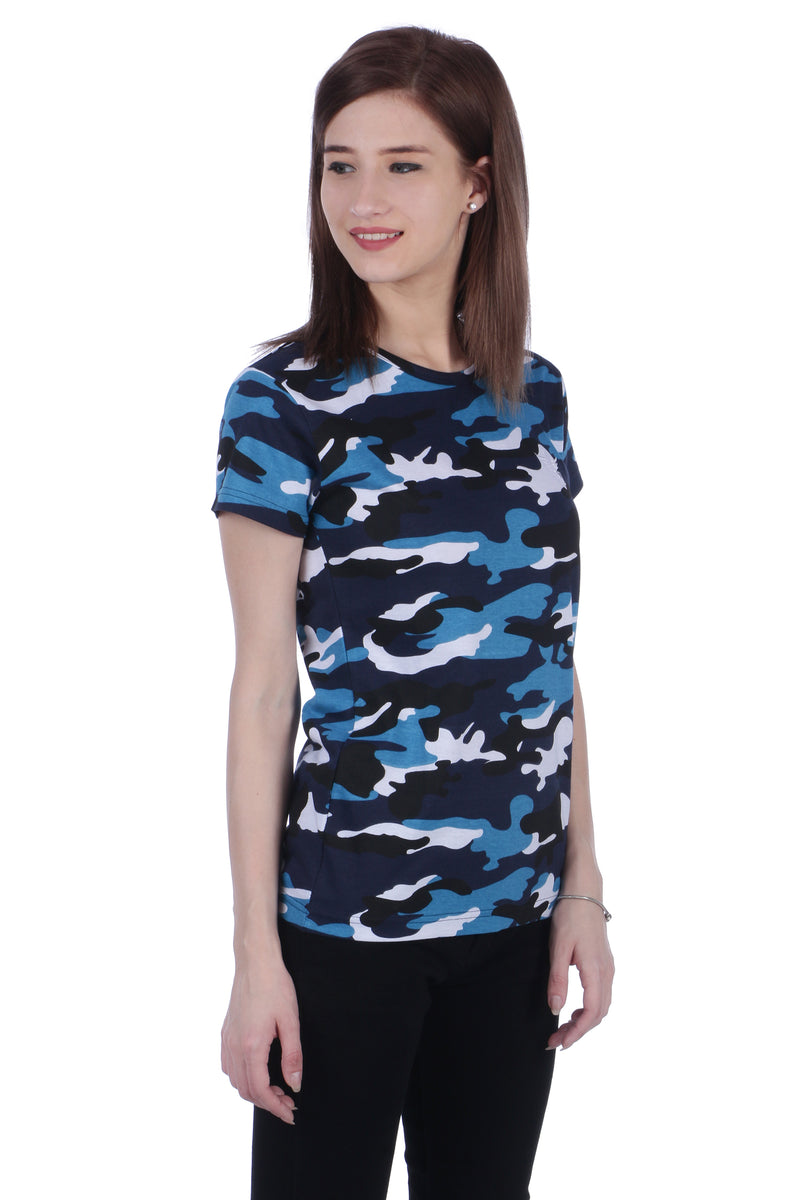 Neo Garments Women's Camouflage Cotton Round Neck T-Shirt | SIZES - XS - 30" TO L - 36"