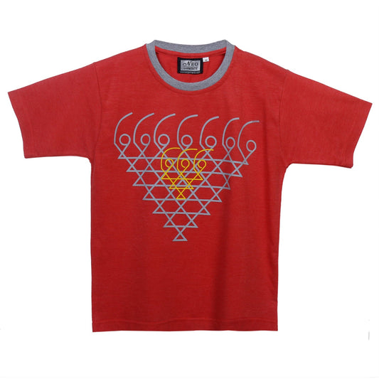 saraswati print t-shirt for boy's, front view