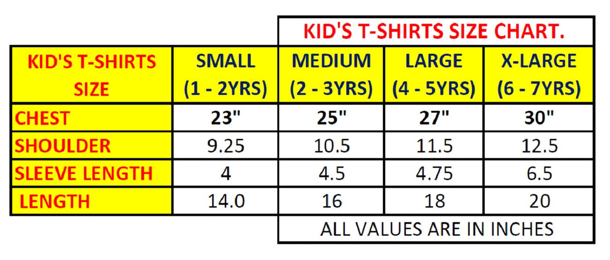 NEO GARMENTS Kids Unisex Round Neck Printed Cotton T-shirt - SHARK. | SIZE FROM 1 YRS TO 7 YRS.
