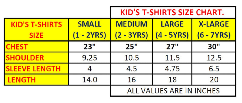 NEO GARMENTS Kids Unisex Round Neck Printed Cotton T-shirt - SHARK. | SIZE FROM 1 YRS TO 7 YRS.