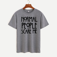 NEO GARMENTS Women's Cotton Round Neck T-shirt PLUS size - NORMAL PEOPLE SCARE ME. | SIZE FROM S-32" TO 8XL-52"